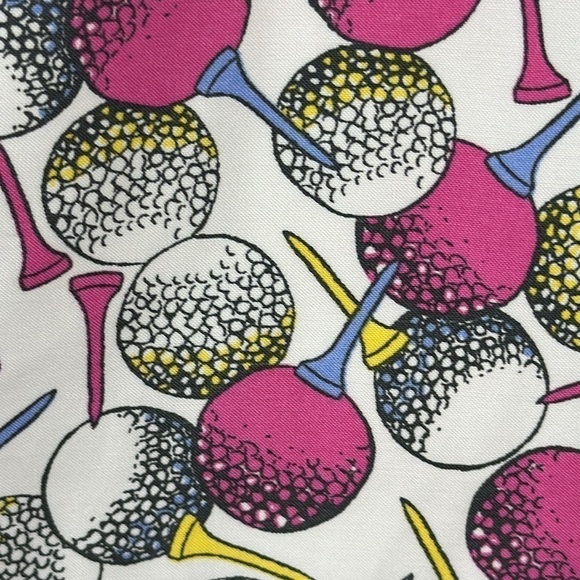 IZOD Golf Skort Women's 16 White Pink Golf Ball Tee Print Pockets Side Zip - Picture 7 of 14
